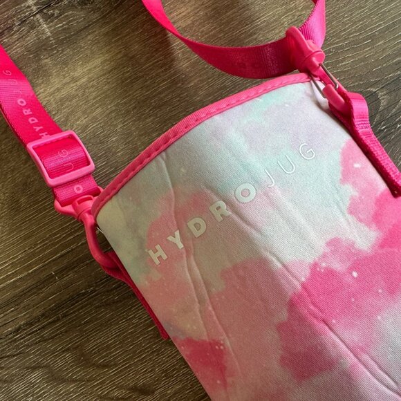 Hydro Jug Pink Tone Tie Dye Classic Bottle/Jug Insulated Sleeve with Strap - Picture 4 of 8